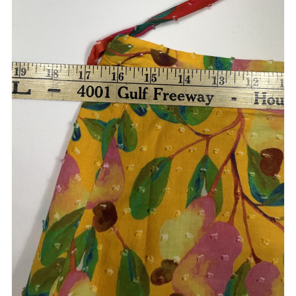 Anthropologie Farm Rio Garden Mix Print Wrap Skirt S Yellow Pears Pink Peppers  - Picture 10 of 10